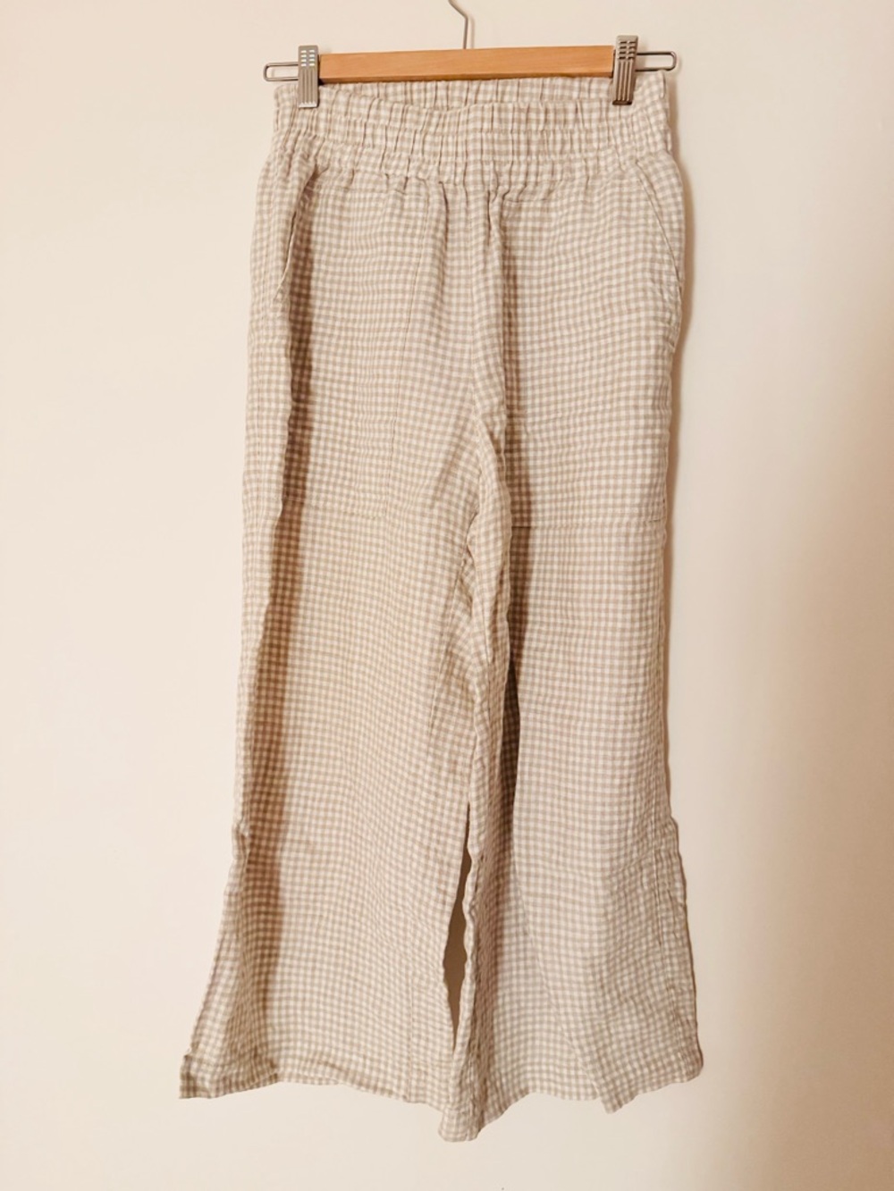 NPL Puglia Pants in Natural/White Gingham